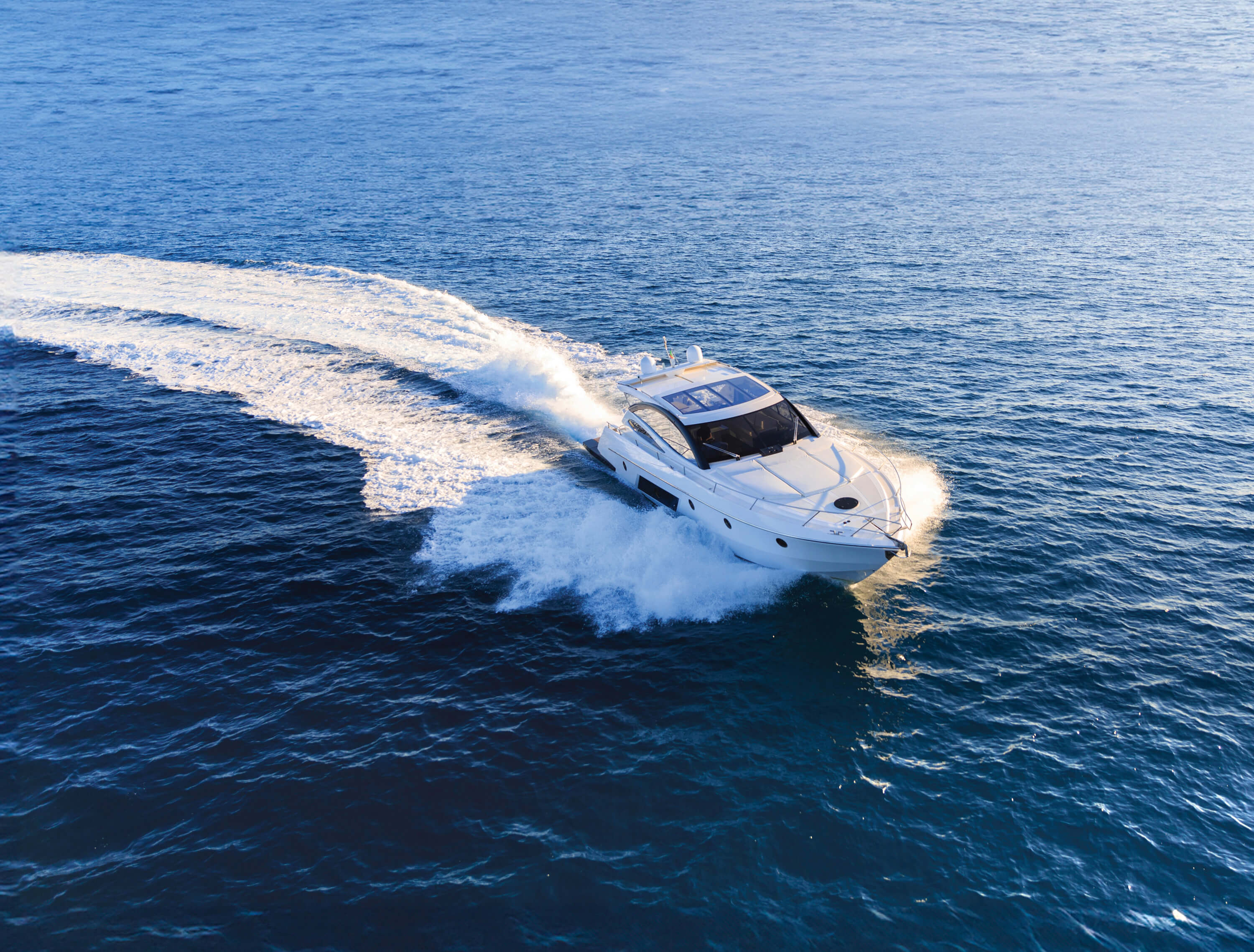 high powered boat driving in the water