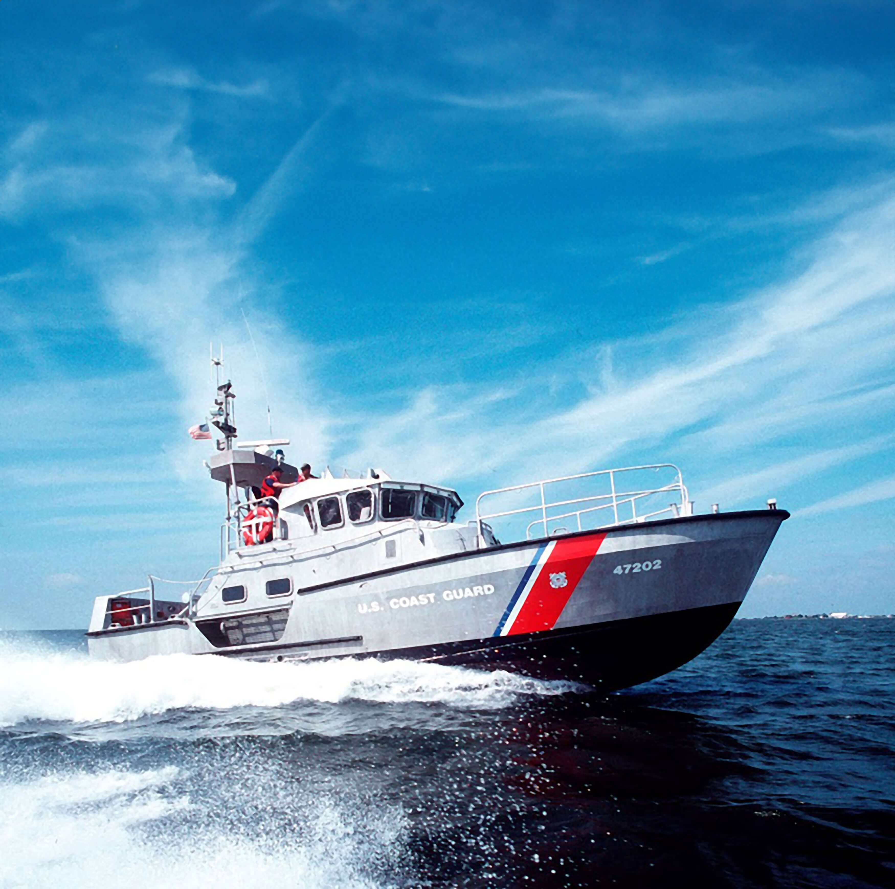 us coastal guard boat in the water
