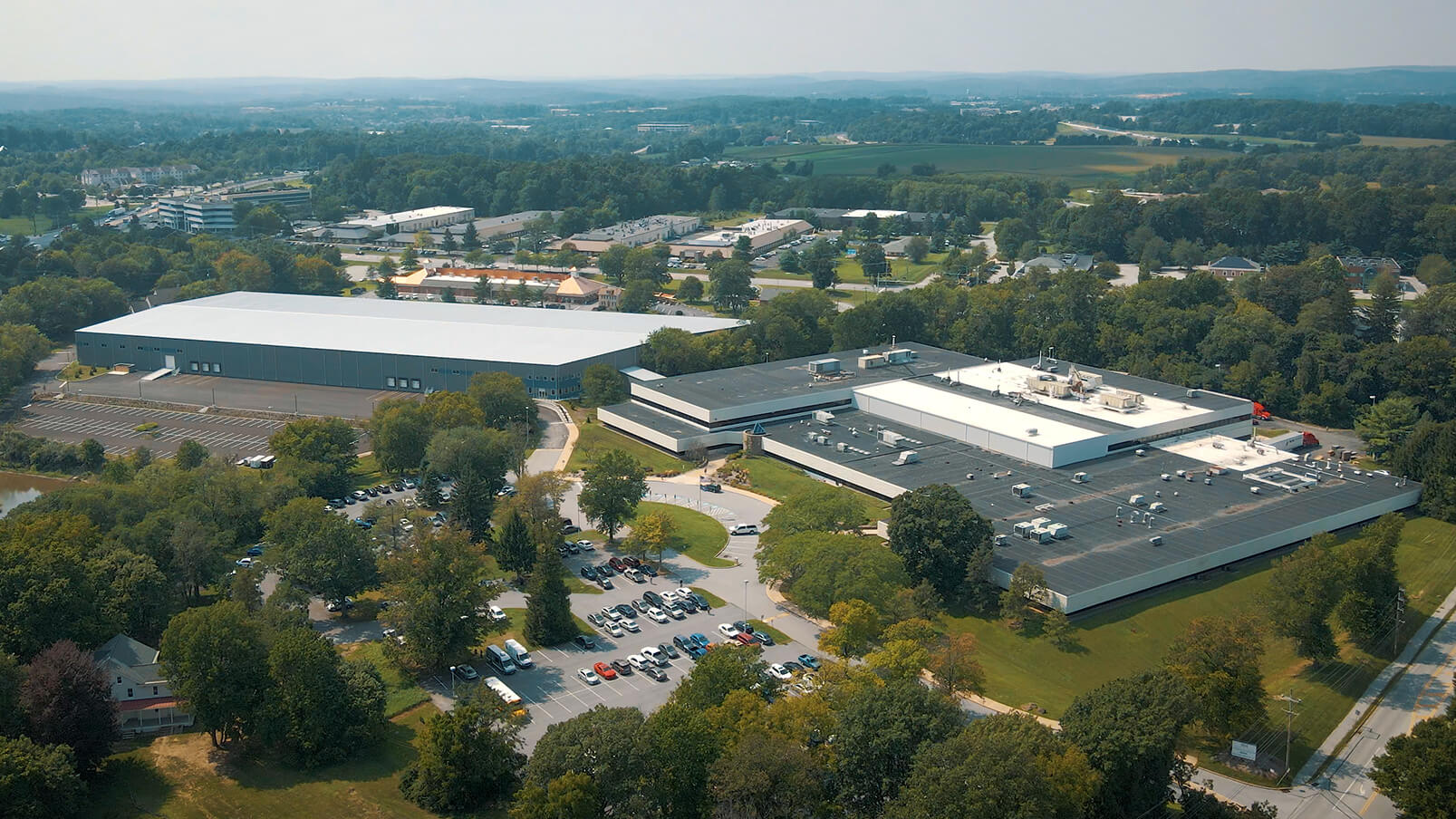 Aerial shot of United Safety headquarters.
